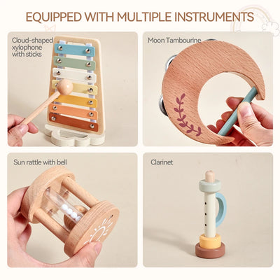 Musical Instruments Montessori Music Baby 0 12 Months Toys Drum Xylophone Kids Early Educational Wooden Instruments Baby Toys by Smarsty