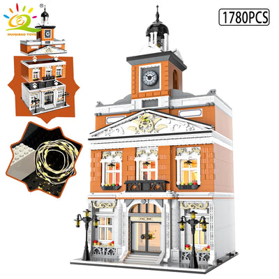 HUIQIBAO Toys MOC City Corner Coffee Shop Architecture Style Street View Micro Building Blocks for Children Construction Bricks - Smarsty