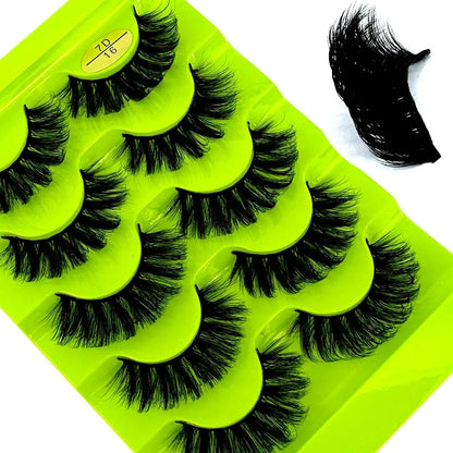 3D Natural Cat Eye False Eyelashes Fluffy Soft 5 Pairs - Smarsty