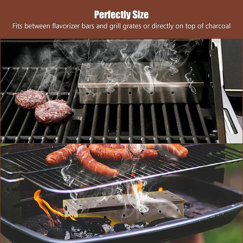 Stainless Steel Smoker Box for Flavorful BBQ Grilling - Smarsty