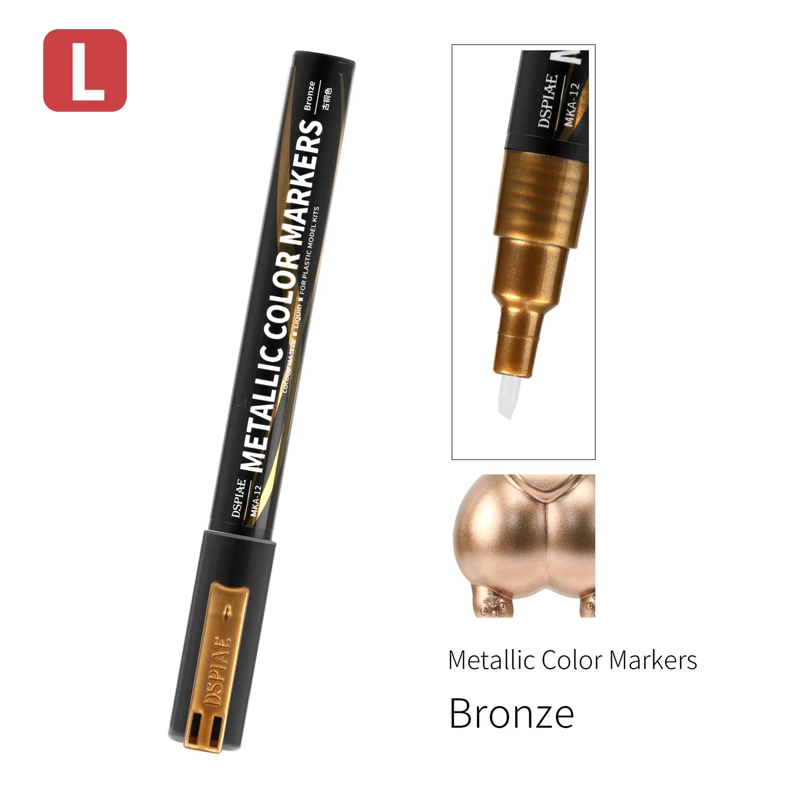 12pcs DSPIAE MKA-Ultra Metal Environmental Protection Document Marking For Gundam Mechanical Model 12 Colors DIY Tool Brush Part