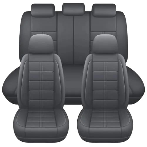 Leather Car Seat Covers Full Set 5-Seater Seat Universal Fit Padded of Most Car with Waterproof Breathable Anti-dirty