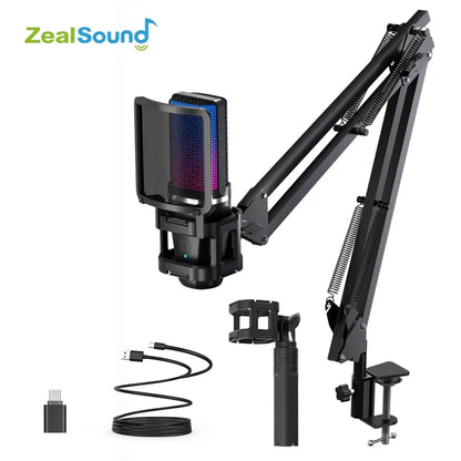 Zealsound RGB USB Condenser Microphone For Streaming - Smarsty