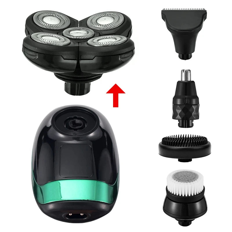 5 In 1 Men's Rechargeable Electric Shaver with Floating Heads - Smarsty