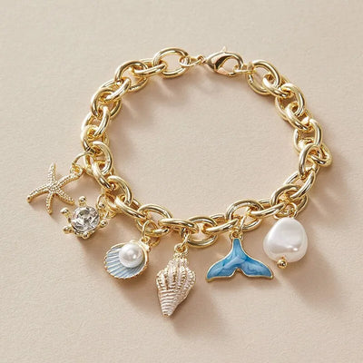 Starfish Shell Conch Bracelet for Women Summer Beach Jewelry - Smarsty