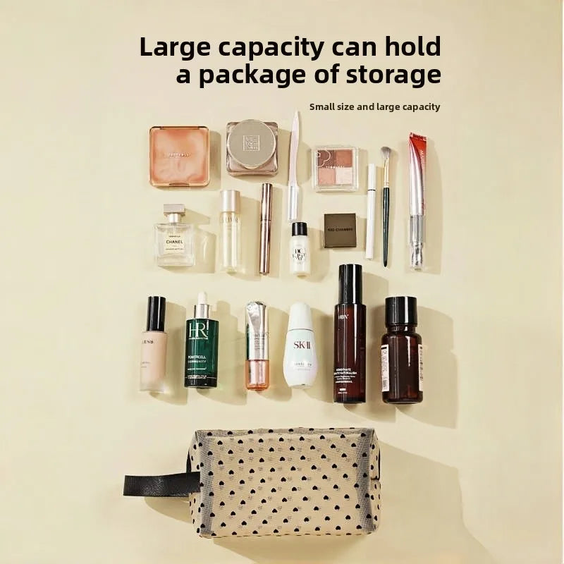 Mesh Heart Makeup Bags Waterproof Washable Organizer - Smarsty