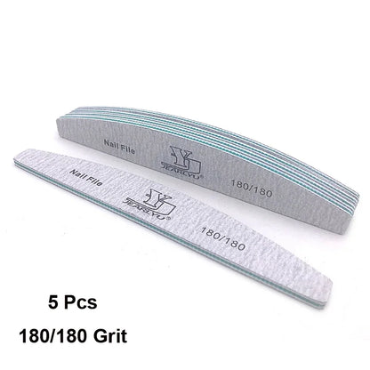 5Pcs Nail File Set with Mixed Grits for Professional Manicure - Smarsty