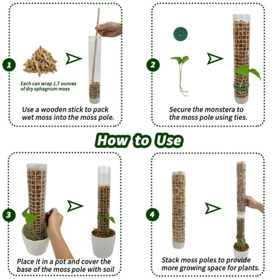 Plastic Plant Cages Supports Moss Pole Automatic Watering Continuous Moisture Pole Mesh Structure  for Garden Climbing Plants