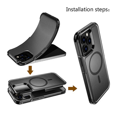 Magnetic Case for iPhone 15 14 Pro Max Plus 13 mini 12 for MagSafe Military Grade Drop Protective Tough Shockproof Case