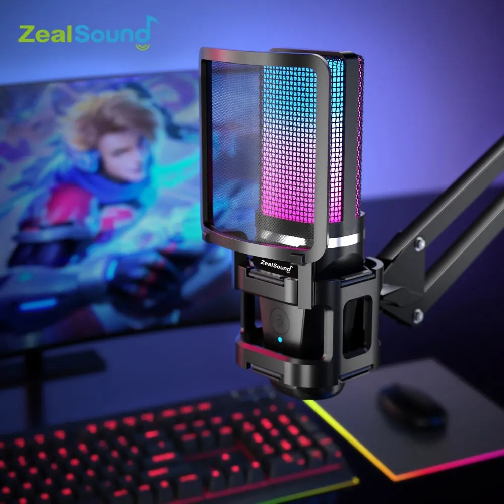 Zealsound RGB USB Condenser Microphone For Streaming - Smarsty