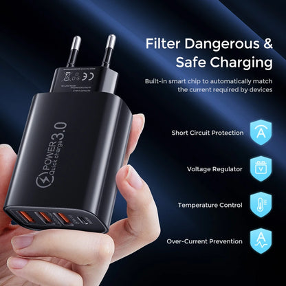 48W USB C WallMountedCharger PD Fast Charge 3.0 Universal - Smarsty