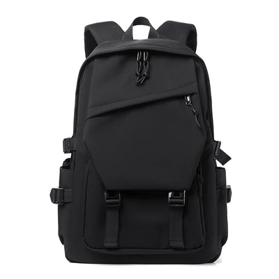 One 15 Inch Polyester Waterproof Solid Color Simple Men's Backpack Fashion Couple Student Computer Backpack - Smarsty