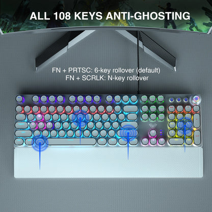 Mechanical Keyboard Blue Switch RGB Backlit Ergonomic