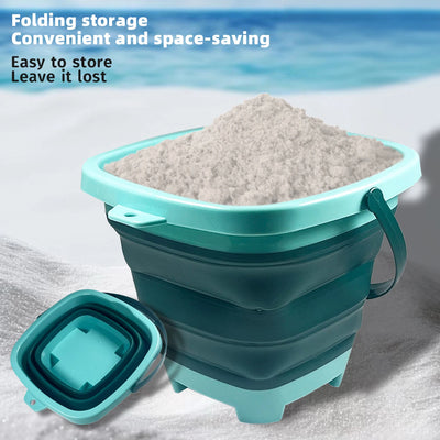 Children's collapsible bucket multi-functional small bucket seaside toys play sand portable play water catch the sea by Smarsty