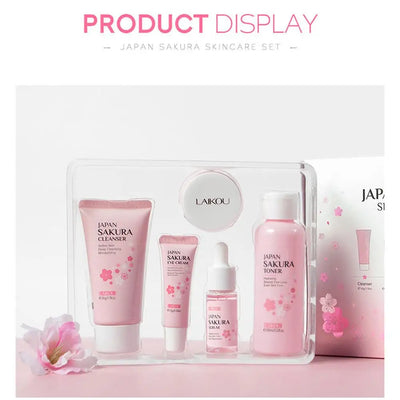 5/3pcs/Set Sakura Skin Care Sets Face Cream Serum Toner Facial Cleanser Sunscreen Eye Cream Gift Box Face Skin Care Set Product - Smarsty