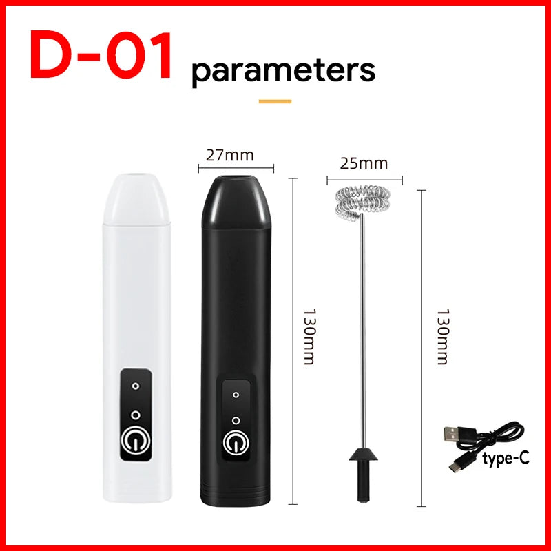 HOT  Electric Milk Frother + Egg Beater Wireless Type-C Charging 3 Speeds Mini Handheld Foam Maker Coffee Whisk Cooking Tools - Smarsty