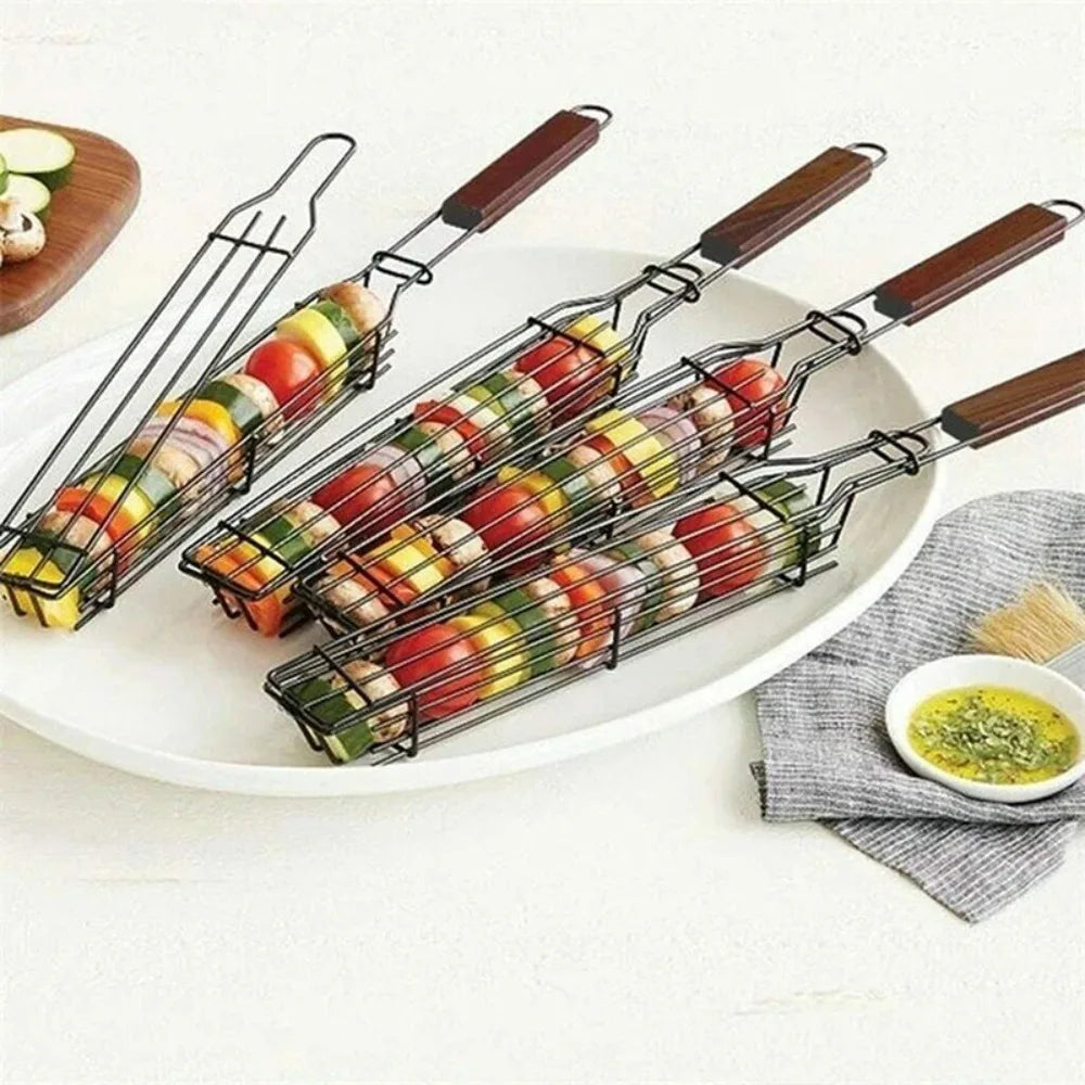 Portable Nonstick BBQ Grilling Basket for Easy Outdoor Cooking - Smarsty