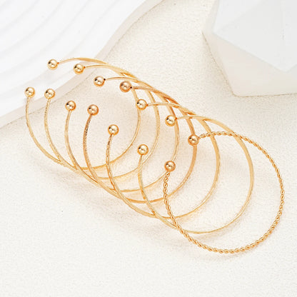 Punk Gold Color Bracelets Set for Women Fashion - Smarsty