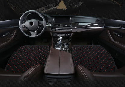Cotton Linen Car Seat Covers Set Three Piece Universal - Smarsty