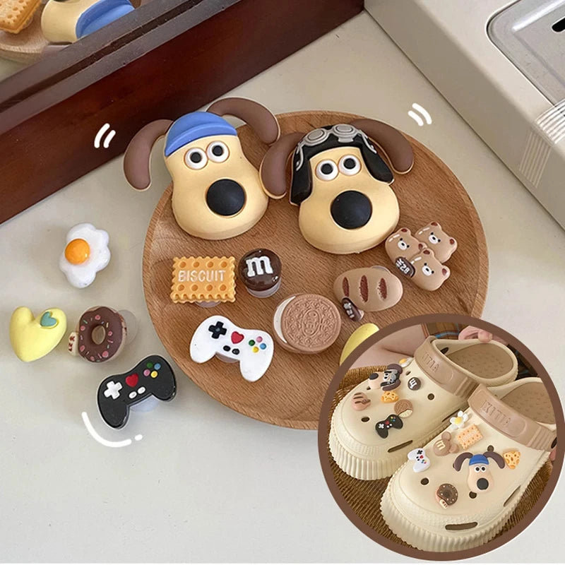 1 Set 14pcs Cute Dogs Shoe Charms Accessories Boys Girls Sandals Garden Shoe Buckles Decoration Fits Beach Bag Accessories Gifts