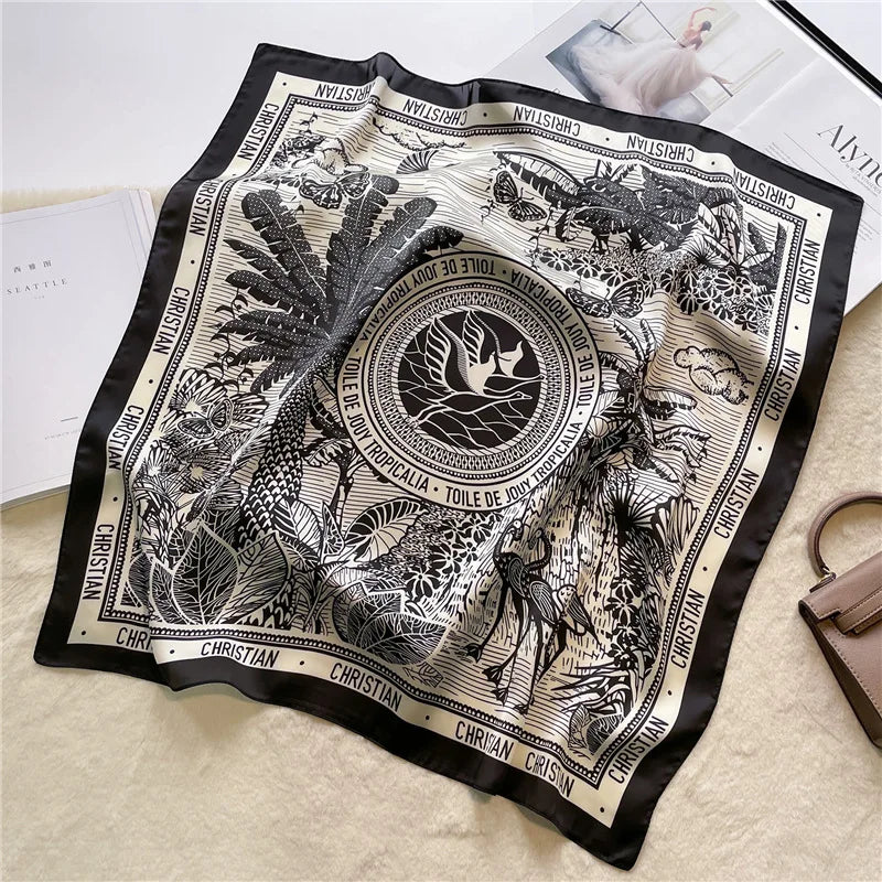 Luxury Satin Square Shawl Sunscreen Scarf for Women - Smarsty