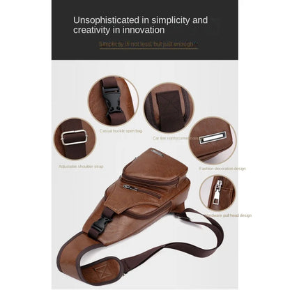 Mens USB Chest Bag With Portable Charging Crossbody - Smarsty