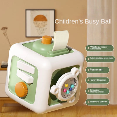 6 in 1 Montessori Educational Toys Sensory Busy Board Baby Practice Skills Drawer Cube Fidget Educational Toys for Girl Boy - Smarsty