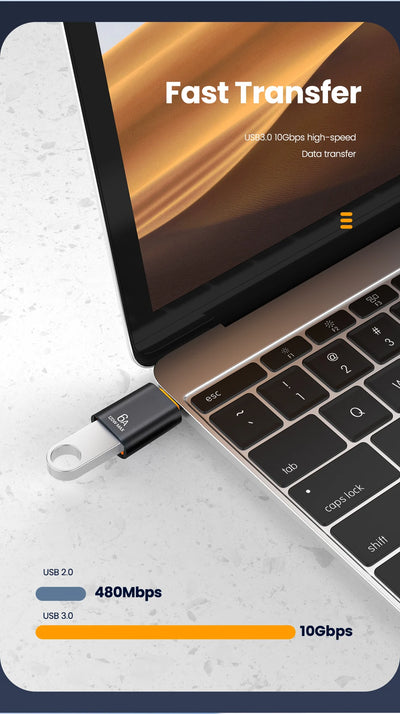10A OTG USB 3.0 To Type C Adapter USB Female To Type c Male Fast Charging adadpter OTG USB C For Xiaomi Samsung Laptop PC - Smarsty