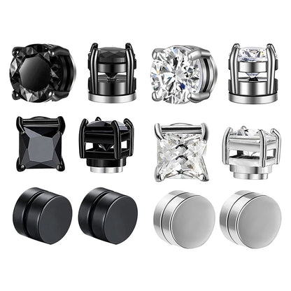 Magnetic Clip Earrings Non Piercing Strong Zircon Studs - Smarsty