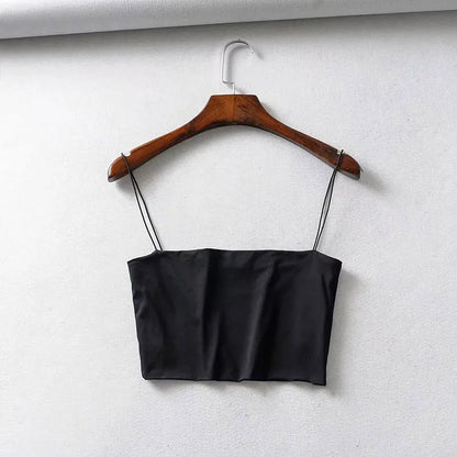 2024 Summer Women's Crop Top Sexy Elastic Cotton Camis sleeveless Short Tank Top Bar
