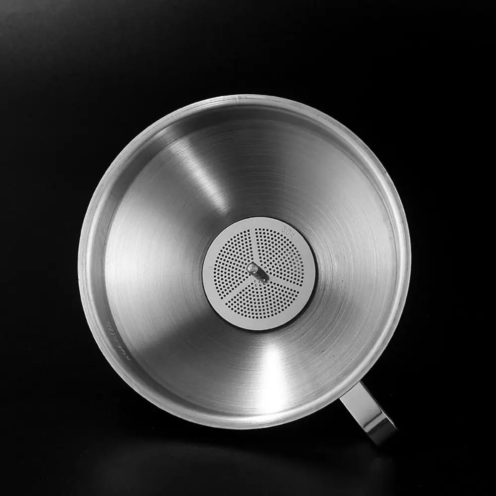 Stainless Steel Funnel Kitchen Oil Liquid Metal Funnel with Detachable Filter Wide Mouth Funnel for Canning Kitchen Tools