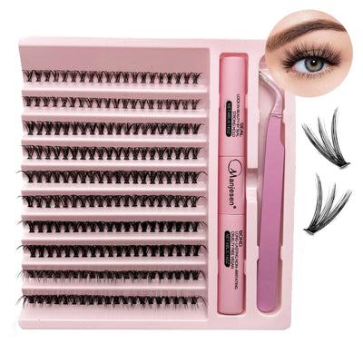 DIY Lashes Extension Kit Eyelashes 200 PCS Clusters Lash Bond and Seal Makeup Tools for Gluing  Lashes Gluing Glue  Accessories - Smarsty