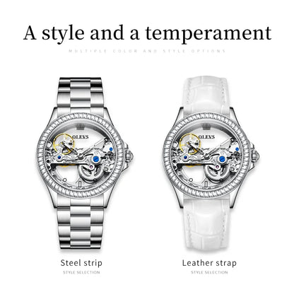 OLEVS Luxury Women's Automatic Mechanical Watch with Diamonds - Smarsty