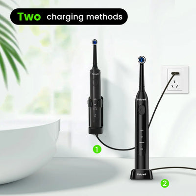 Fairywill Electric Toothbrush T2233Powerful Rotation Cleaning 4 Replacement Heads Rechargeable Sonic Toothbrush for Adults - Smarsty
