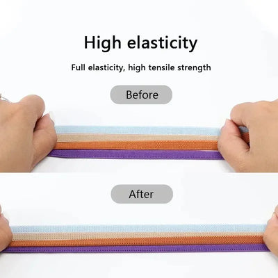 2Pairs Without Ties Elastic Laces No Tie Shoe Laces Press Lock Shoelaces Sneaker Kids Adult 8MM Widened Flat Shoelace for Shoes - Smarsty
