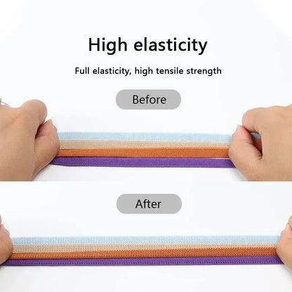 2Pairs Without Ties Elastic Laces No Tie Shoe Laces Press Lock Shoelaces Sneaker Kids Adult 8MM Widened Flat Shoelace for Shoes
