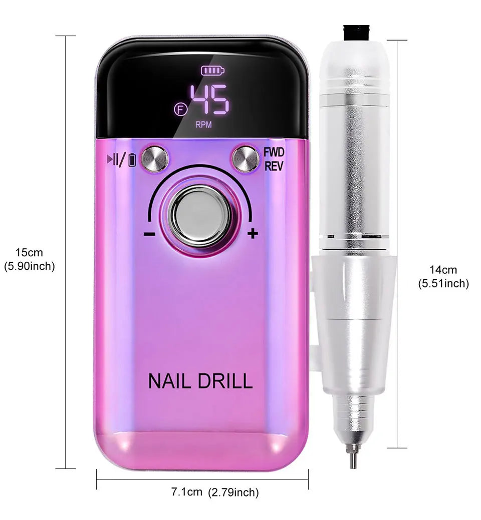Professional 45000RPM Electric Nail Drill Machine Portable Manicure Tool - Smarsty
