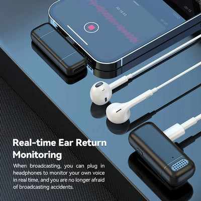 Wireless Lavalier Microphone with Digital Display and Noise Reduction - Smarsty