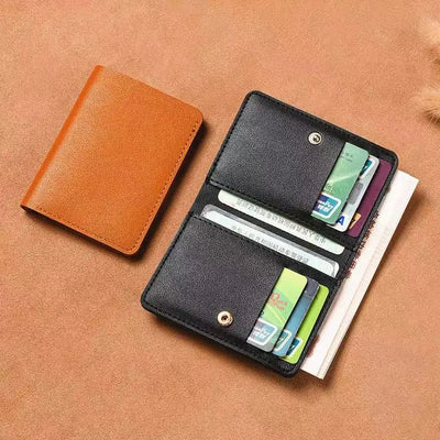 Classic Designer PU Leather Small Wallet for Men Short Simple Women's Purse Fashion Ultra Thin Credit Card Bag Coin Purse - Smarsty