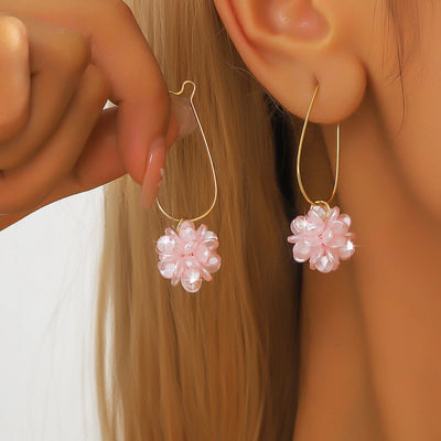 Versatile Pearl Petal Ball Earrings For Women Fashion Set - Smarsty