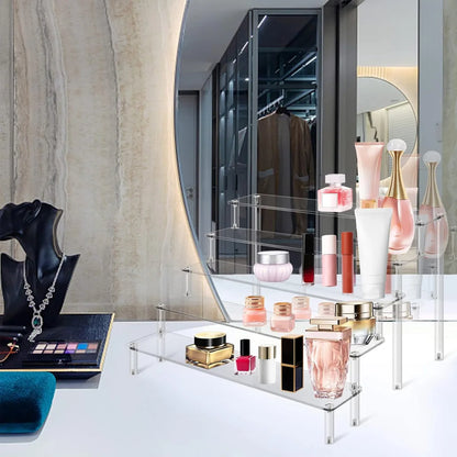 1pc,Multilayer acrylic transparent display rack, desk storage rack, suitable for cosmetics, perfume, dolls, nail polish shelf by Smarsty