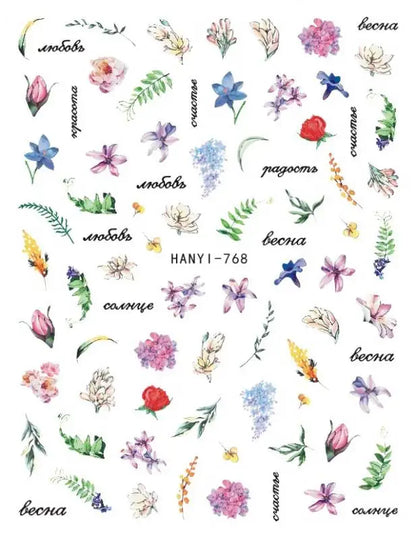 3D Colorful Marble Nail Stickers for DIY Art - Smarsty