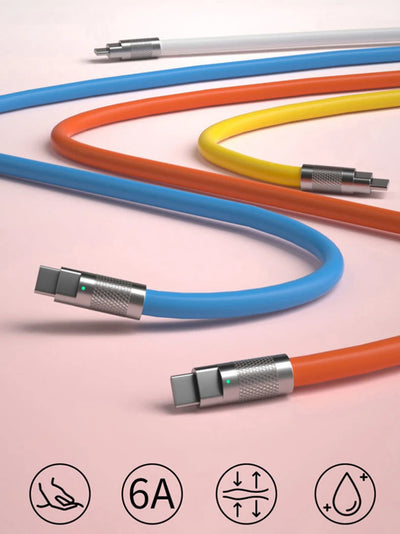 120w 6a Super Fast Charge PD Type C Liquid Silicone Cable Quick Charge 1M 2M Usb Cable Usb C to C Charger Cable - Smarsty
