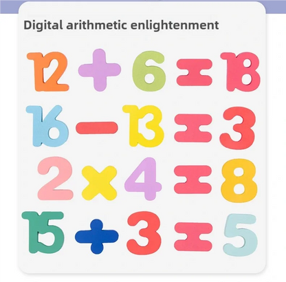 Kids Alphabetic Arithmetic Number Geometric Shapes Wooden Puzzle Montessori Preschool Learning Educational Game Toy for Children by Smarsty