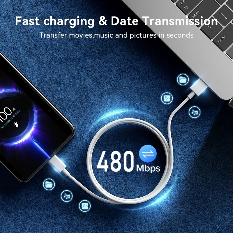 For Xiaomi 67W USB Super Fast Charger Power Adapter Mi 12 11 6A Type C Cable POCO X5 X4 Pro Redmi Note 9 10 11 Charging