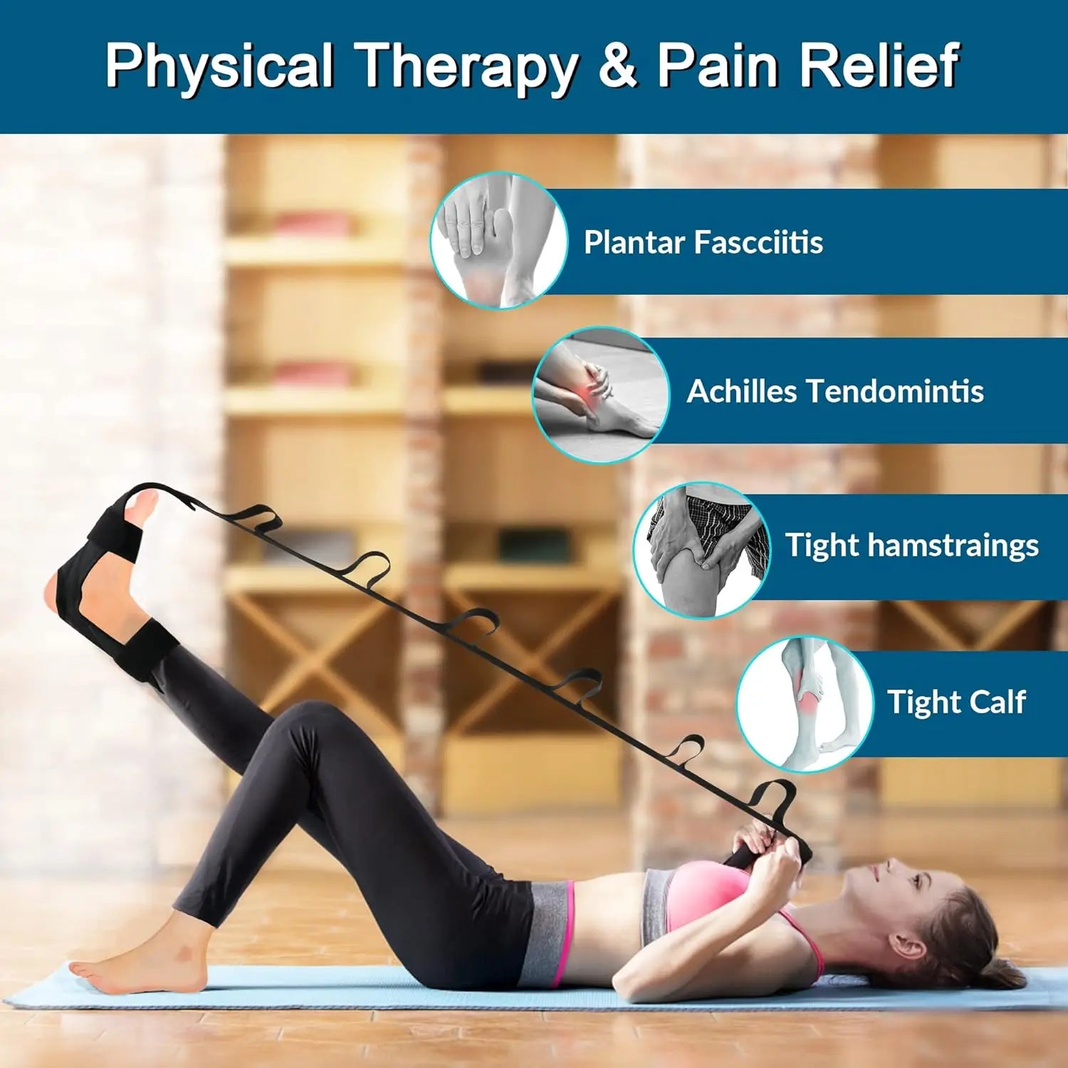 Yoga Stretching Bands Relieve Leg and Foot Tension, Yoga, Pilates, and Rehabilitation Training Leg and Foot Stretching Bands