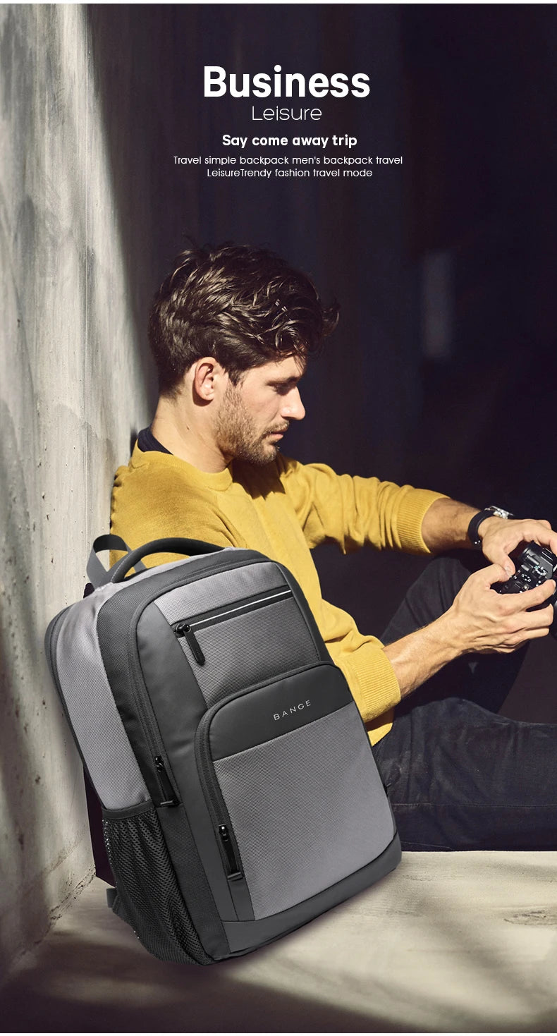 BANGE Sling Travel Laptop Backpack Fits 15.6 Inch Laptop for Men and Women Waterproof with Side Mesh Pocket USB Charging Port - Smarsty
