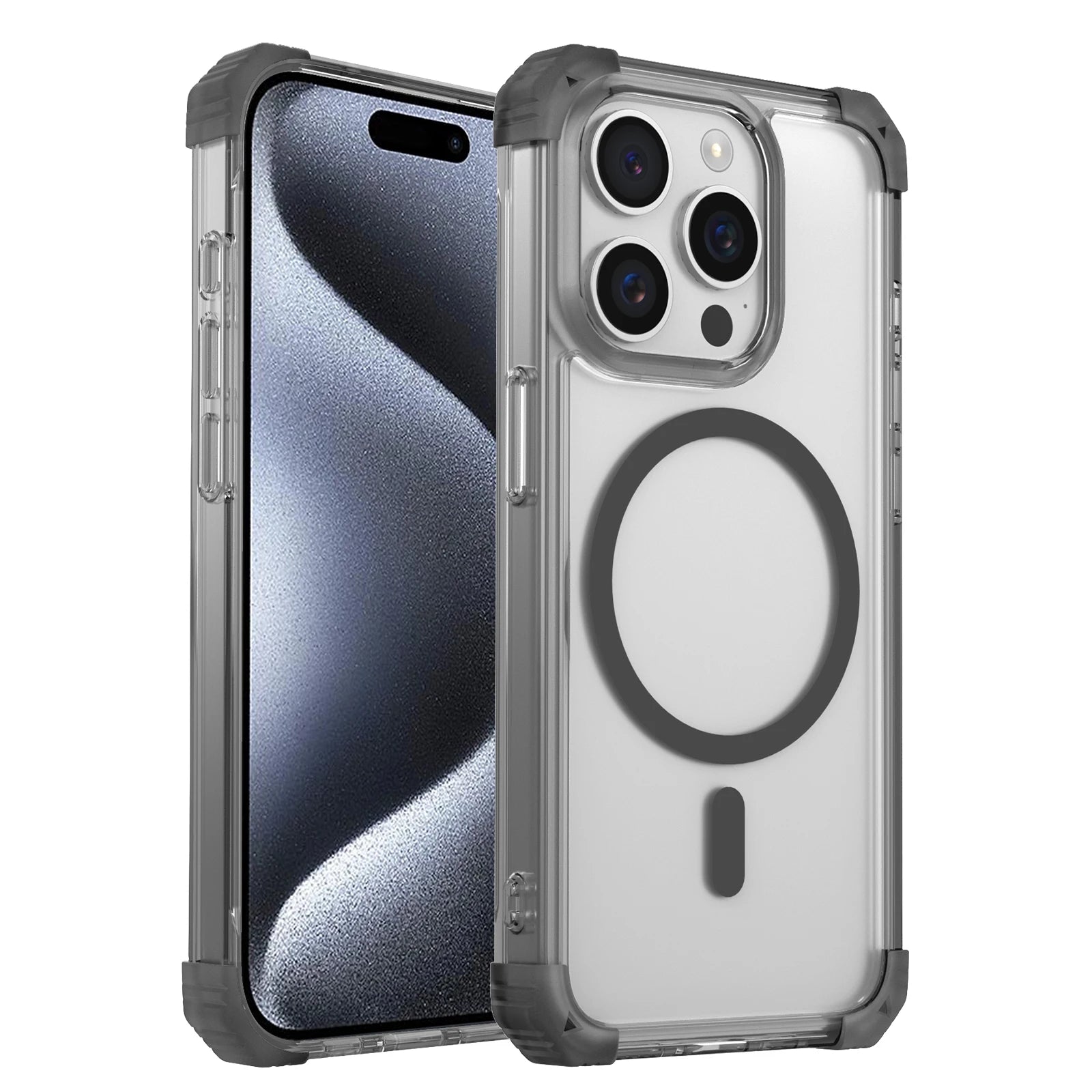 Luxury For Magsafe Wireless Charge Shockproof Armor Clear Case For iPhone 17 16 14 13 12 15 Pro Max Magnetic Clear Hard Cover