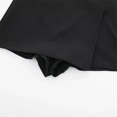 MUJER 2025 Asymmetric Skort For Women Black High Waist Mini Skirt Shorts Women Casual Bermuda Shorts Woman Summer Skirt Shorts - Smarsty