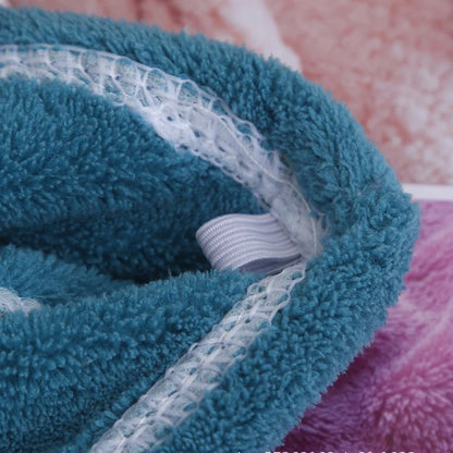 1Pc Embroidery Style Hair Drying Cap, Coral Fleece Thickened Hair Towel for Bathroom, Women's Absorbent Quick Drying Shower Cap, - Smarsty